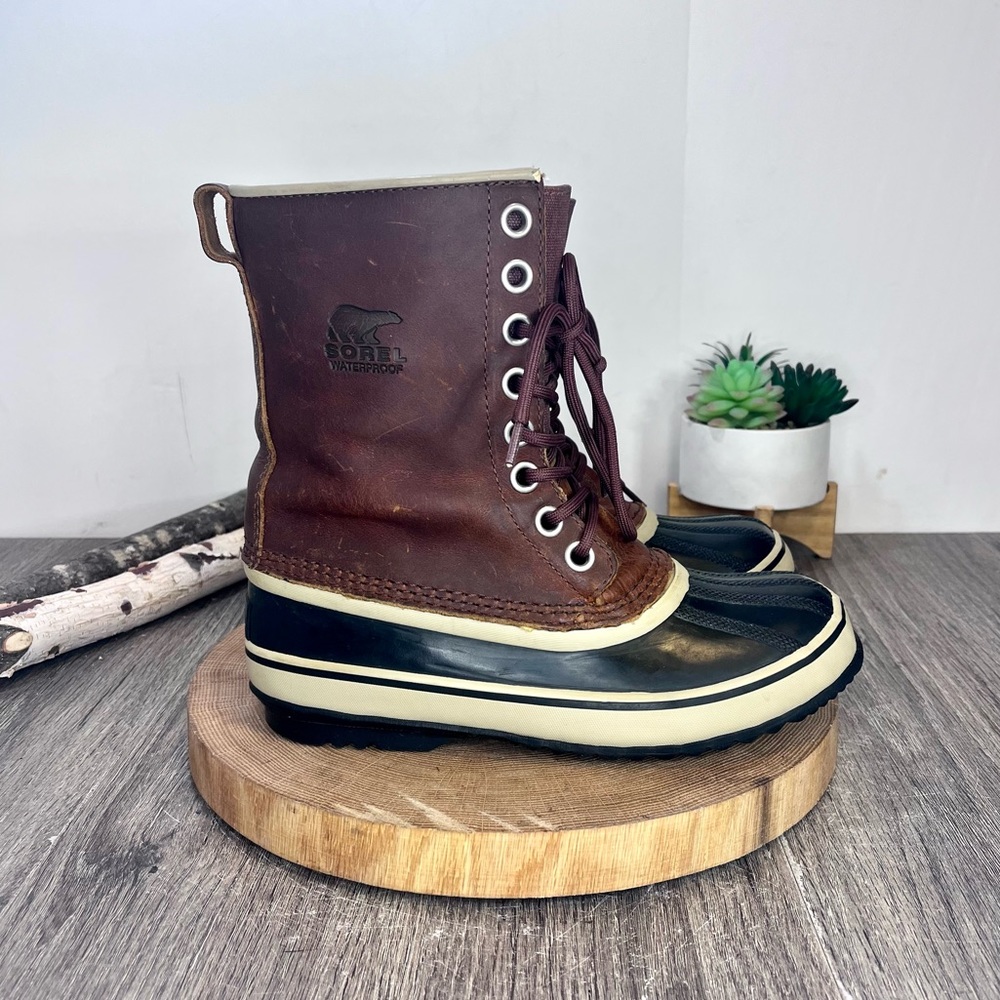 Sorel | Women's 1964 Premium  Winter Boots NL1718-206 in Brown Leather Size 6.5